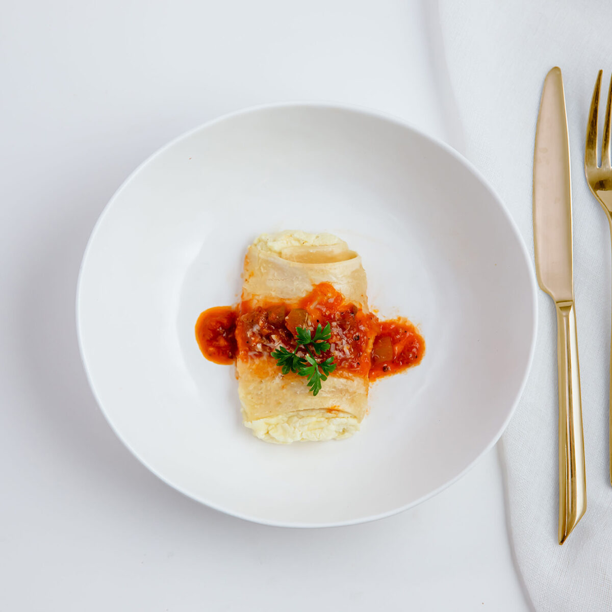 Lasagna Roll with Sauce